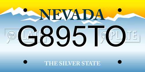 G895TO Nevada License Plate