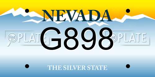 G898 Nevada License Plate