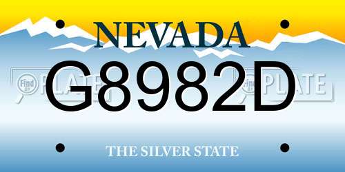 G8982D Nevada License Plate
