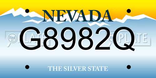 G8982Q Nevada License Plate