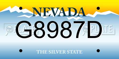 G8987D Nevada License Plate