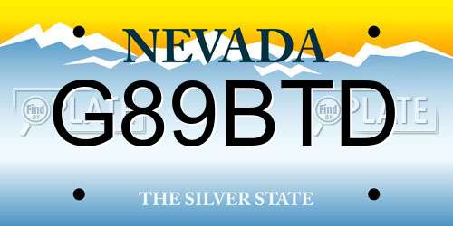 G89BTD Nevada License Plate