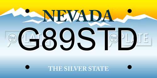 G89STD Nevada License Plate