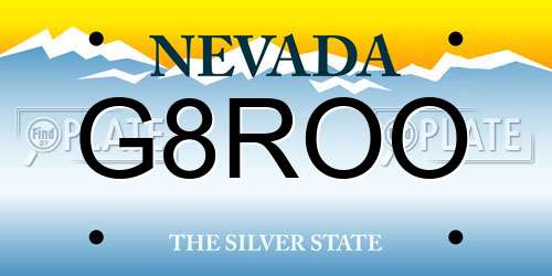 G8ROO Nevada License Plate