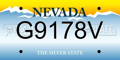 G9178V Nevada License Plate