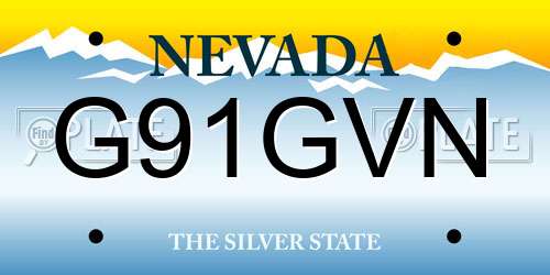 G91GVN Nevada License Plate