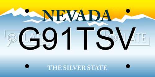 G91TSV Nevada License Plate