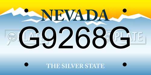 G9268G Nevada License Plate
