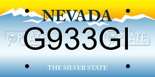 G933GI Nevada License Plate
