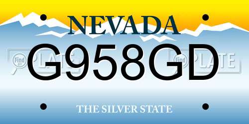 G958GD Nevada License Plate