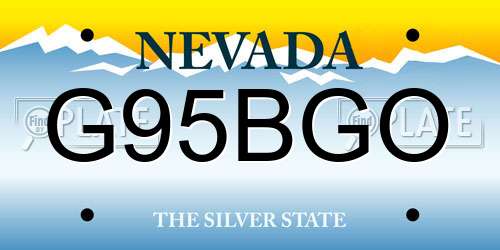 G95BGO Nevada License Plate
