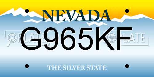G965KF Nevada License Plate