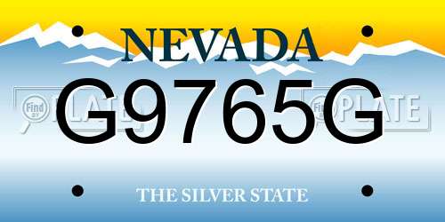 G9765G Nevada License Plate