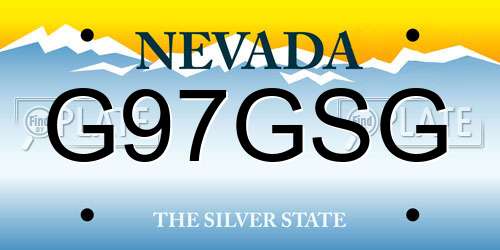 G97GSG Nevada License Plate
