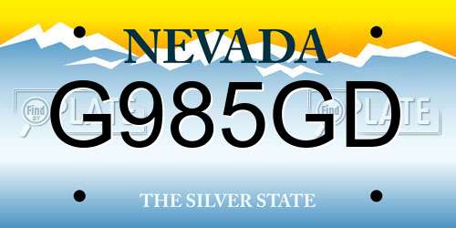 G985GD Nevada License Plate