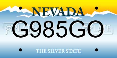 G985GO Nevada License Plate