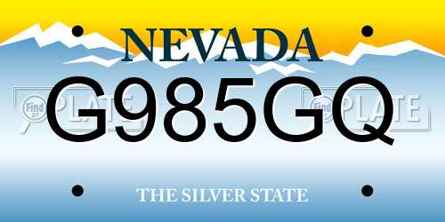 G985GQ Nevada License Plate
