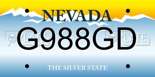 G988GD Nevada License Plate