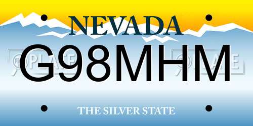 G98MHM Nevada License Plate