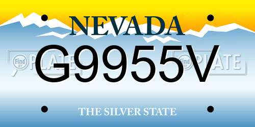 G9955V Nevada License Plate
