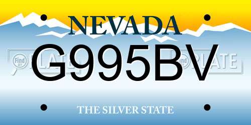 G995BV Nevada License Plate