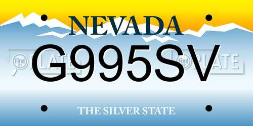 G995SV Nevada License Plate