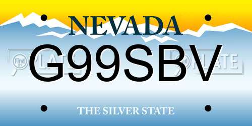 G99SBV Nevada License Plate