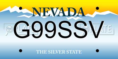 G99SSV Nevada License Plate