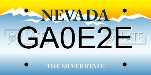 GA0E2E Nevada License Plate