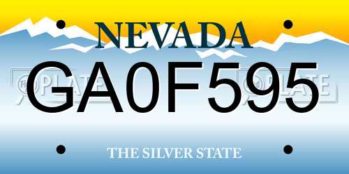 GA0F595 Nevada License Plate