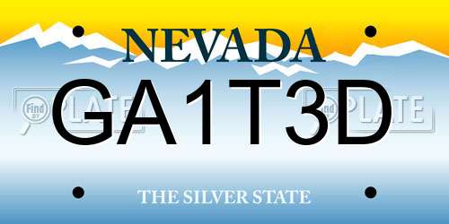 GA1T3D Nevada License Plate