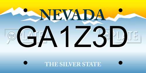GA1Z3D Nevada License Plate