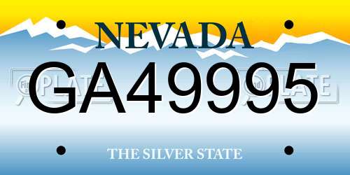 GA49995 Nevada License Plate