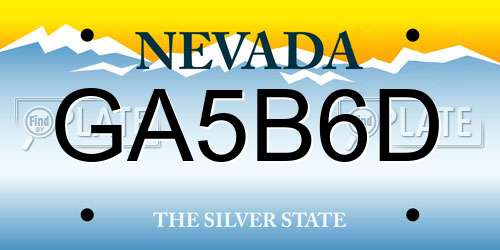 GA5B6D Nevada License Plate