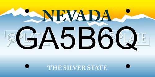 GA5B6Q Nevada License Plate