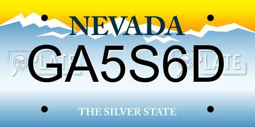 GA5S6D Nevada License Plate