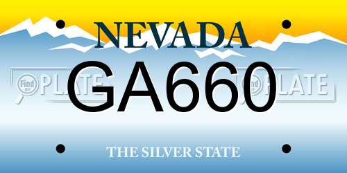 GA660 Nevada License Plate