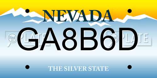 GA8B6D Nevada License Plate