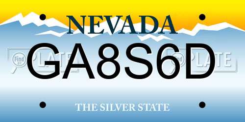 GA8S6D Nevada License Plate