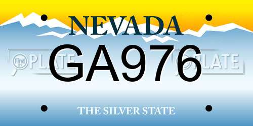 GA976 Nevada License Plate