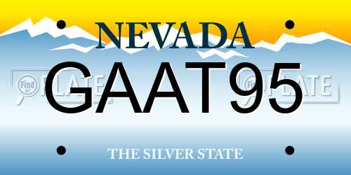 GAAT95 Nevada License Plate