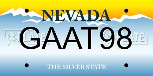 GAAT98 Nevada License Plate