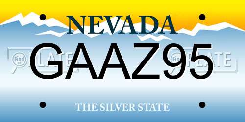 GAAZ95 Nevada License Plate