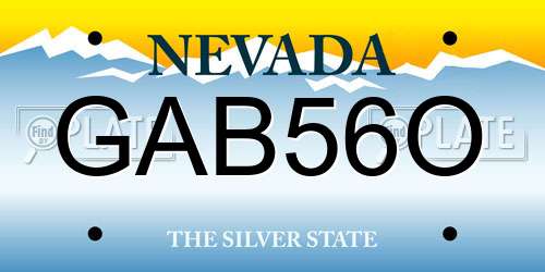 GAB56O Nevada License Plate