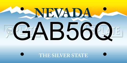 GAB56Q Nevada License Plate