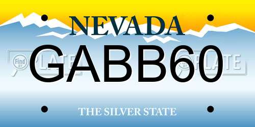 GABB60 Nevada License Plate