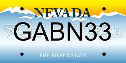 GABN33 Nevada License Plate