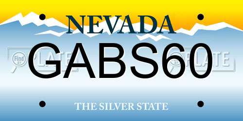 GABS60 Nevada License Plate