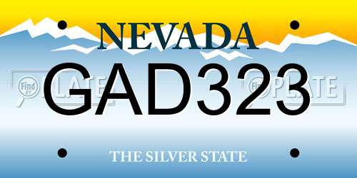 GAD323 Nevada License Plate