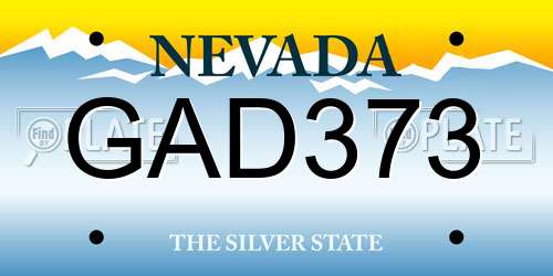 GAD373 Nevada License Plate